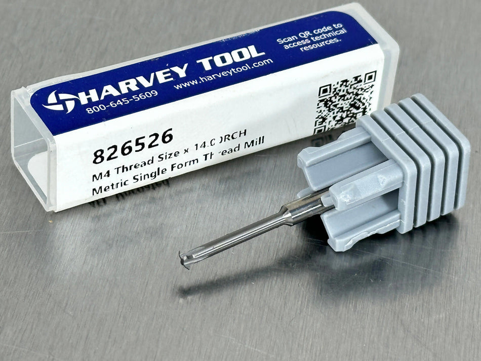 Harvey M4 Carbide Thread Mill Single Form Milling Cutter 826526