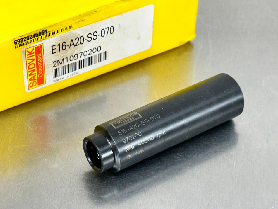 Sandvik E16-A20-SS-070 Coromant EH Adapter E16 to 20mm Cylindrical Shank
