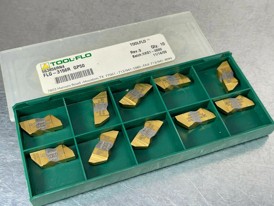 Tool-Flo FLG-3156R GP50 Carbide Inserts Grooving (Pack of 10)