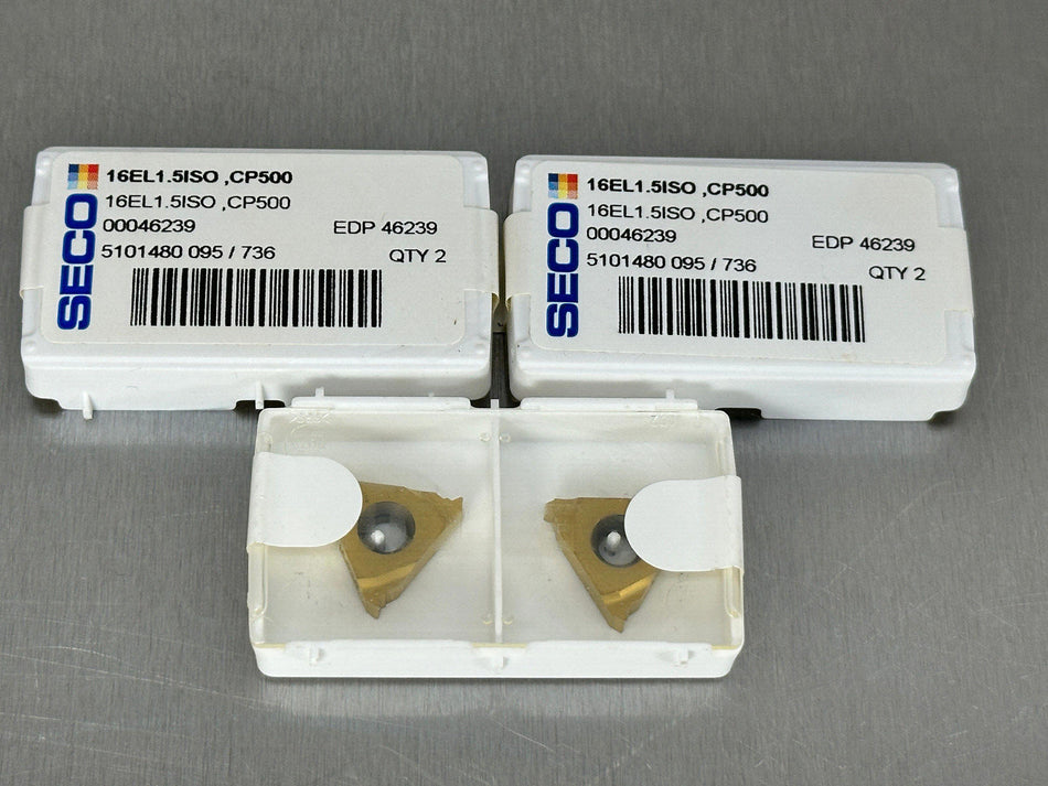 Seco 16EL1.5ISO CP500 Carbide Insert Threading (Pack of 5)