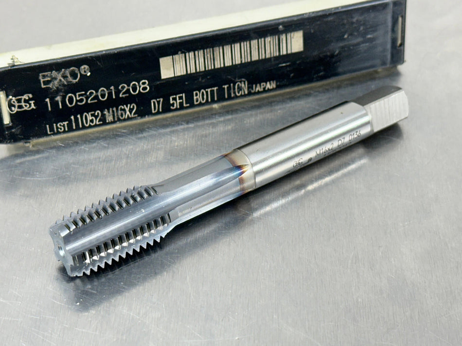 OSG M16x2 Tap D7 Bottom Straight Flute ExoTap DC 5FL 1105201208