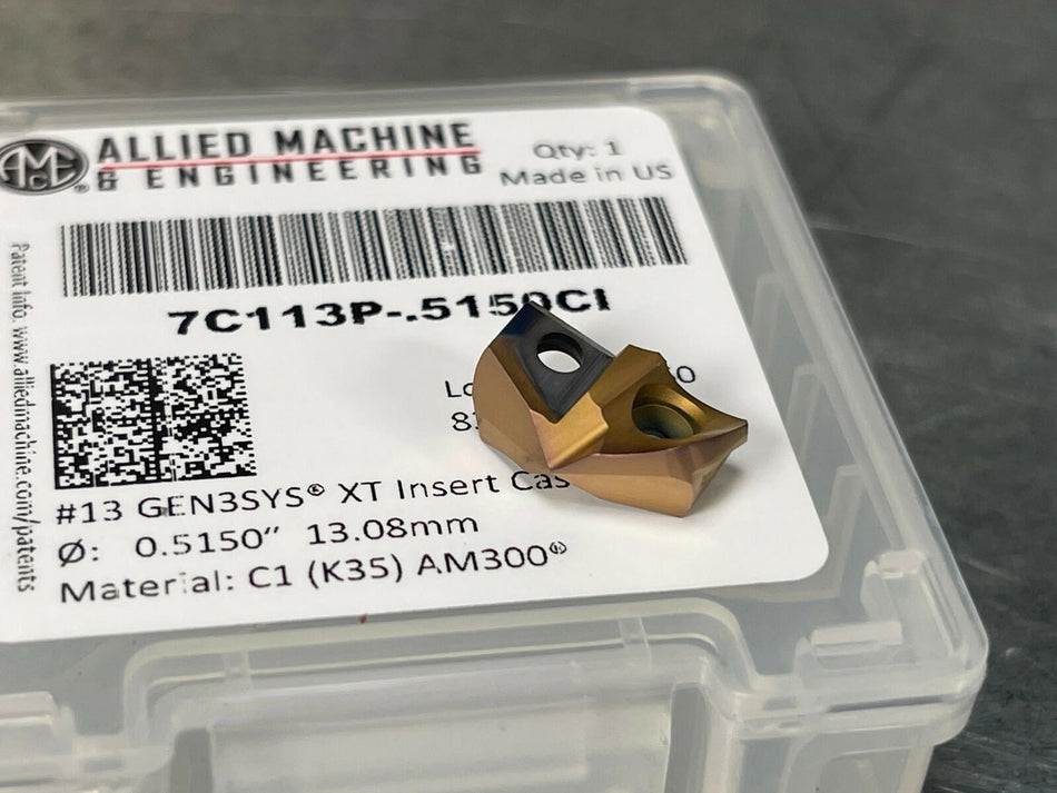 AMEC .5150" Spade Drill Insert Carbide #13 GEN3SYS XT 7C113P-.5150 CI