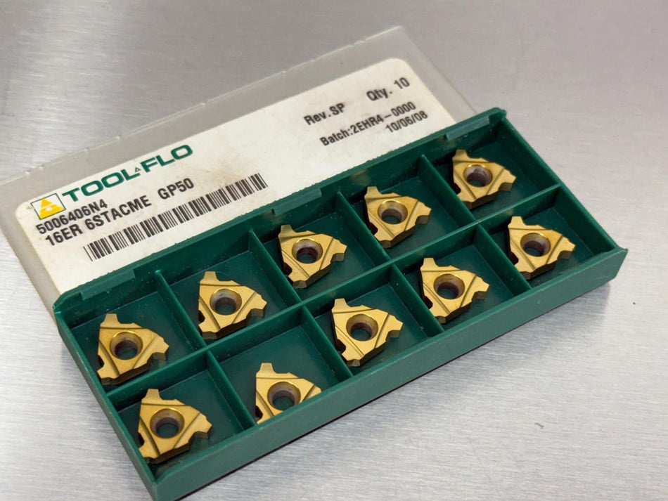 Tool-Flo 16 ER 6 STACME GP50 Carbide Insert (Pack of 10)