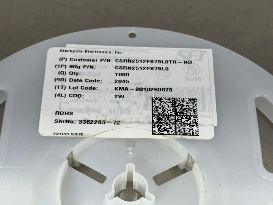 Stackpole CSRN2512FK75L0 Chip Resistor Surface Mount (Qty 500)