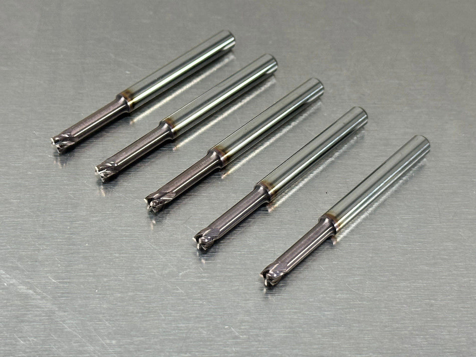 Tungsten Tool .145" Carbide End Mill 4 Flute 3/16" Shank (Pack of 5)