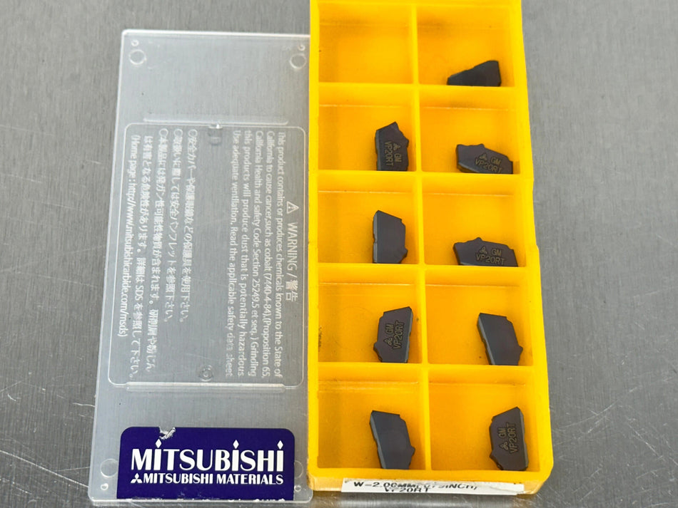 Mitsubishi GW1M0200D020N-GM VP20RT Carbide Insert (Pack of 9)