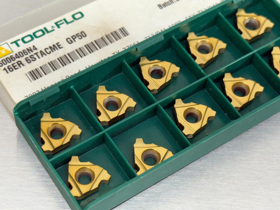 Tool-Flo 16 ER 6 STACME GP50 Carbide Insert (Pack of 10)