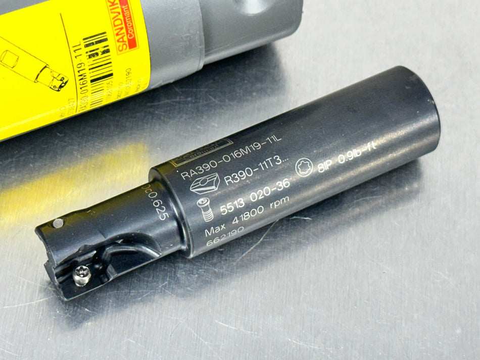 Sandvik 5/8" RA390-016M19-11L Indexable End Mill .625" CoroMill Square Shoulder