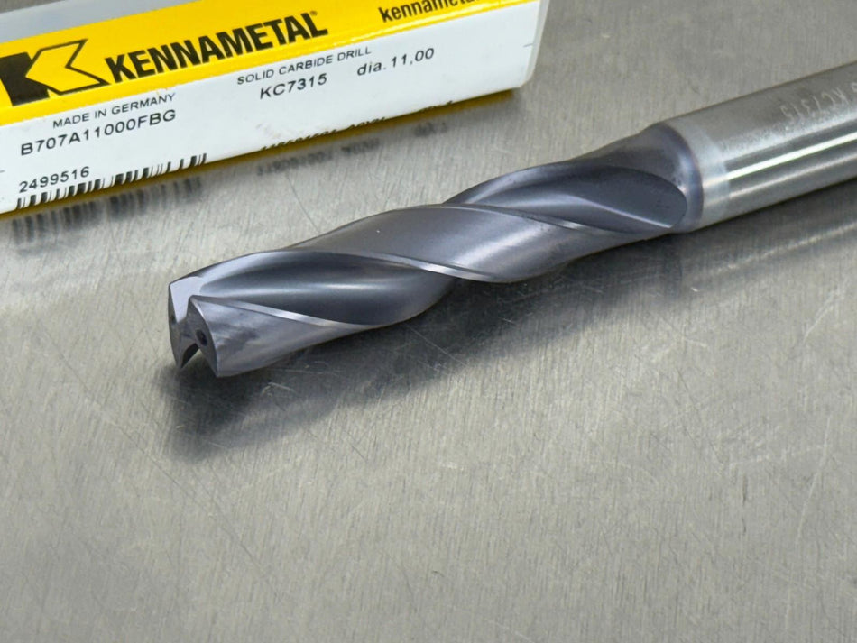 Kennametal 11mm Carbide Drill 3xD Coolant Through B707A11000FBG