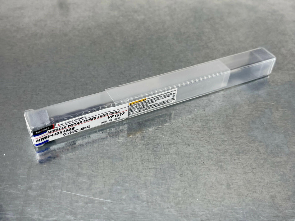 Mitsubishi 4.1mm Solid Carbide Drill Coolant Fed 15xD WStar X Long MWS0410X15DB