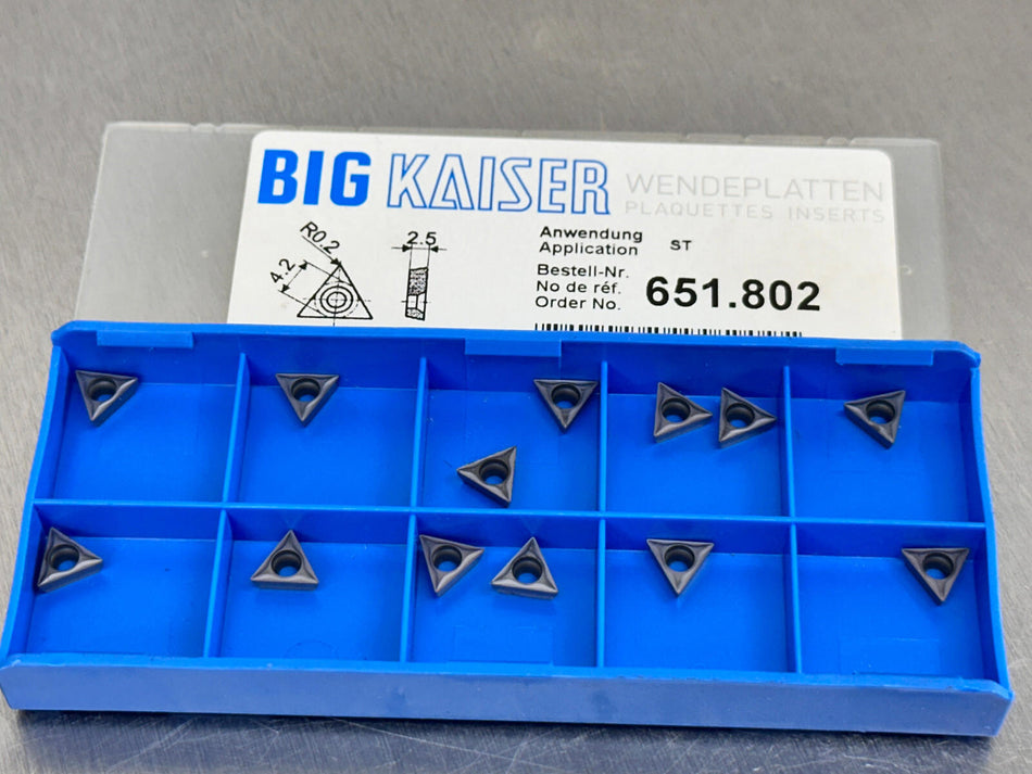 Kaiser 651.802 Carbide Insert Boring TPGT 070202 P10CT (Pack of 13)
