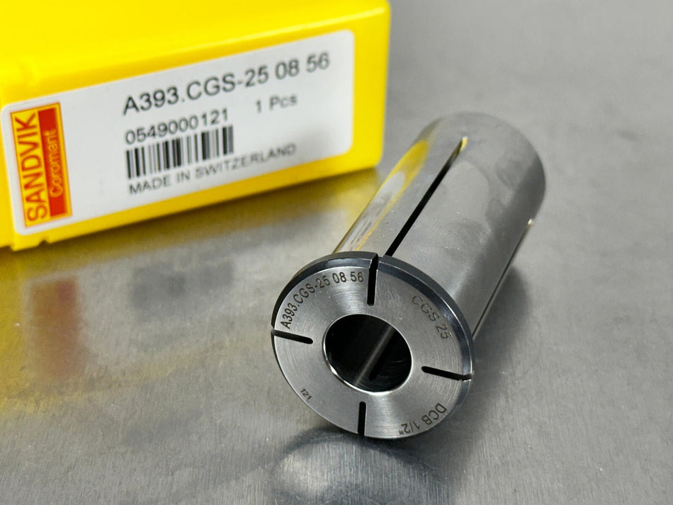 Sandvik 1/2" Cylindrical Sleeve 25mm Hydraulic Chuck Collet A393.CGS-25 08 56