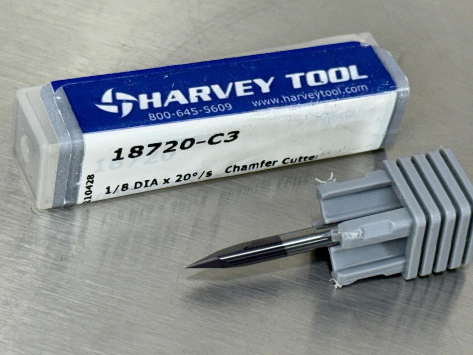 Harvey 20° Carbide Chamfer Cutter .010" Pointed Tip 18720-C3