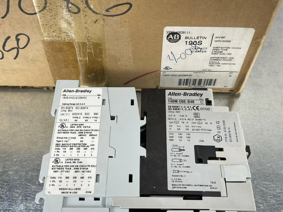 Allen Bradley 190S-ANDJ2-DB40C Compact Combination Starter Ser. B