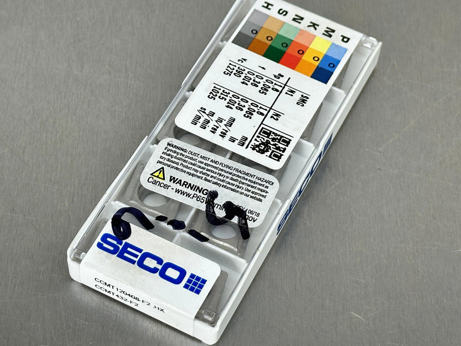 Seco CCMT 432-F2 HX Carbide Insert CCMT 120408-F2 (Pack of 10)