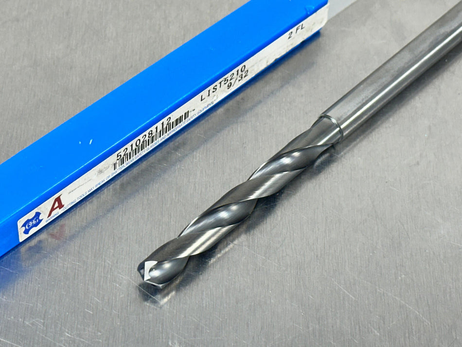 OSG 9/32" Solid Carbide Drill Coolant Through 5xD 5/16" Shank ADO 521028112