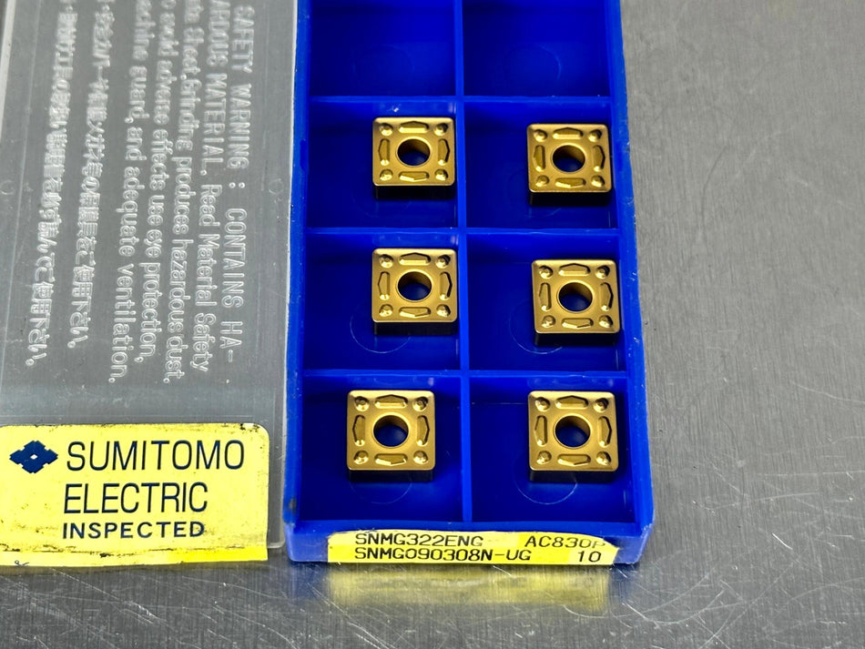 Sumitomo SNMG322ENG AC830P Carbide Inserts SNMG 090308N-UG (Pack of 6)