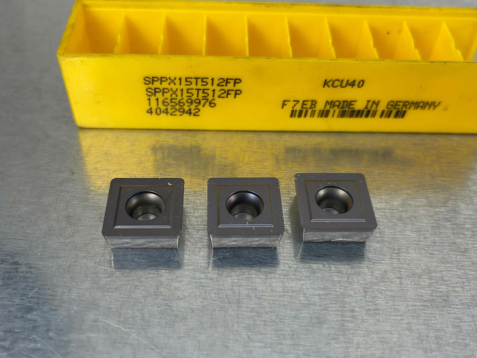 Kennametal SPPX15T512FP KCU40 Carbide Insert 4042942 (Pack of 3)