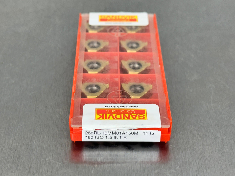 Sandvik 266RL-16MM01A150M 1135 Carbide Insert CoroThread 266 (Pack of 9)