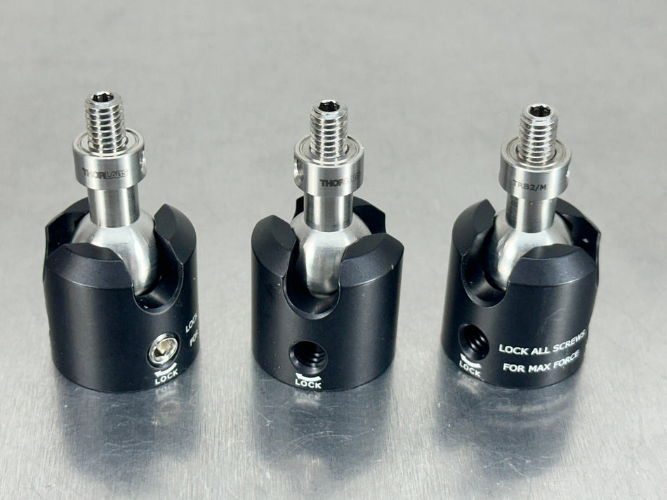 (3) Thorlabs TRB2/M Locking Ball and Socket Mount M6 Threaded Base