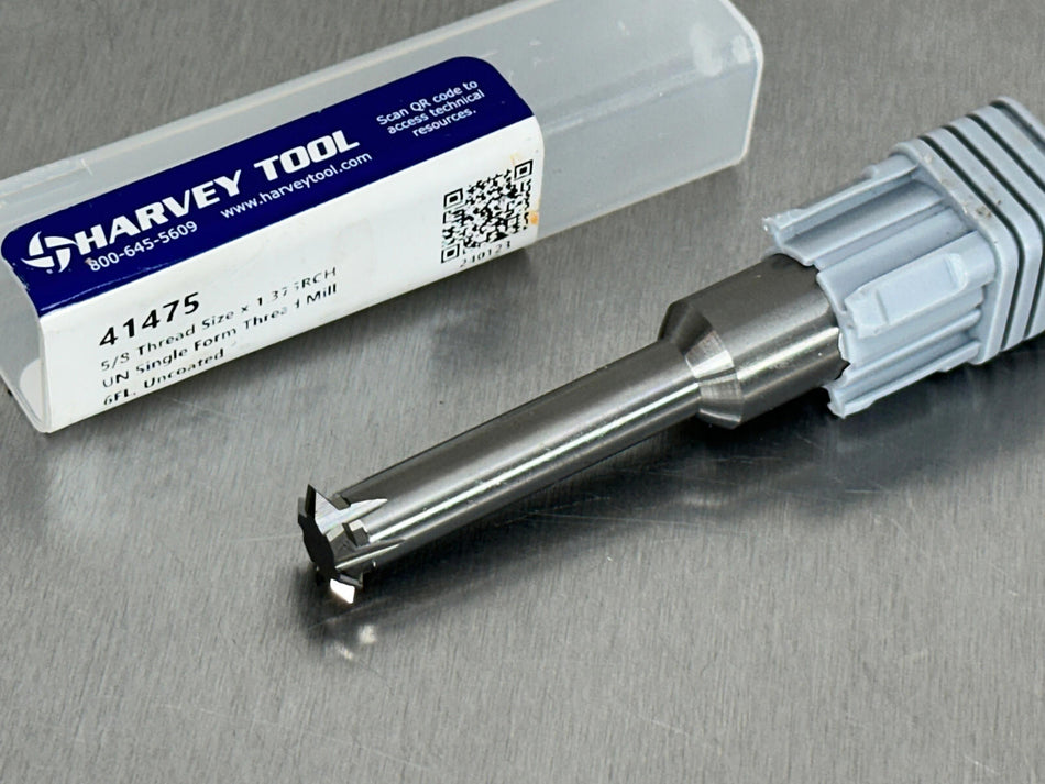 Harvey 5/8" Carbide Thread Mill Single Form Milling Cutter 41475