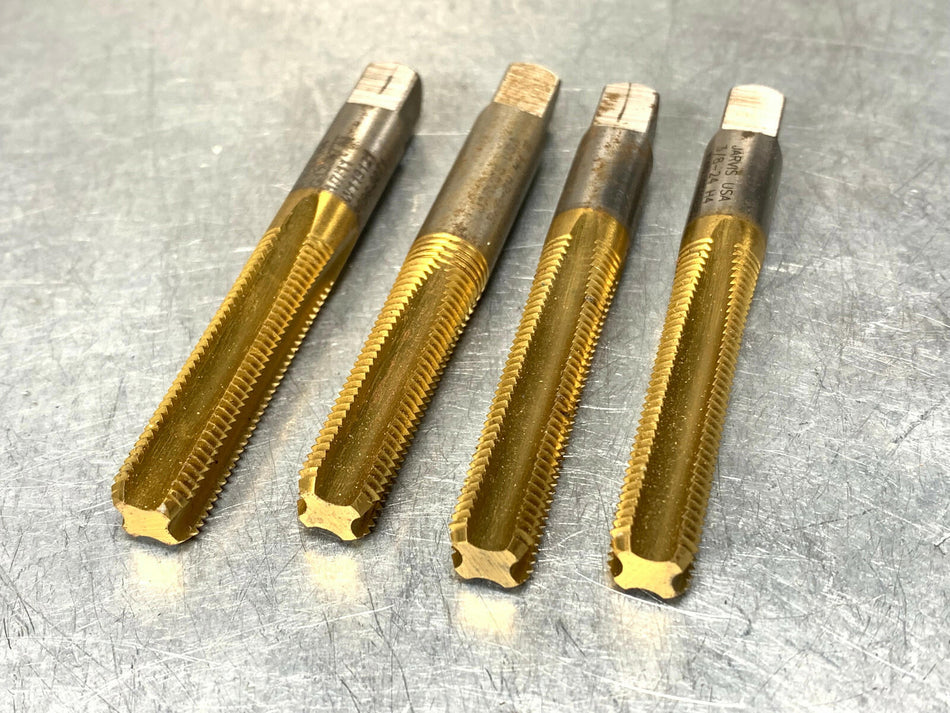 3/8-24 GH4 Jarvis Tap, 4 Flute Straight, Bottom, 3" OAL, TiN Coated (Lot of 4)