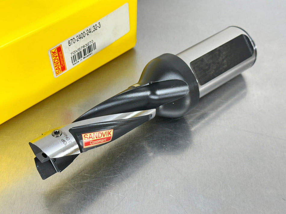 Sandvik 870-2400-24L32-3 Indexable Tip Drill 24mm Exchangeable Insert CoroDrill