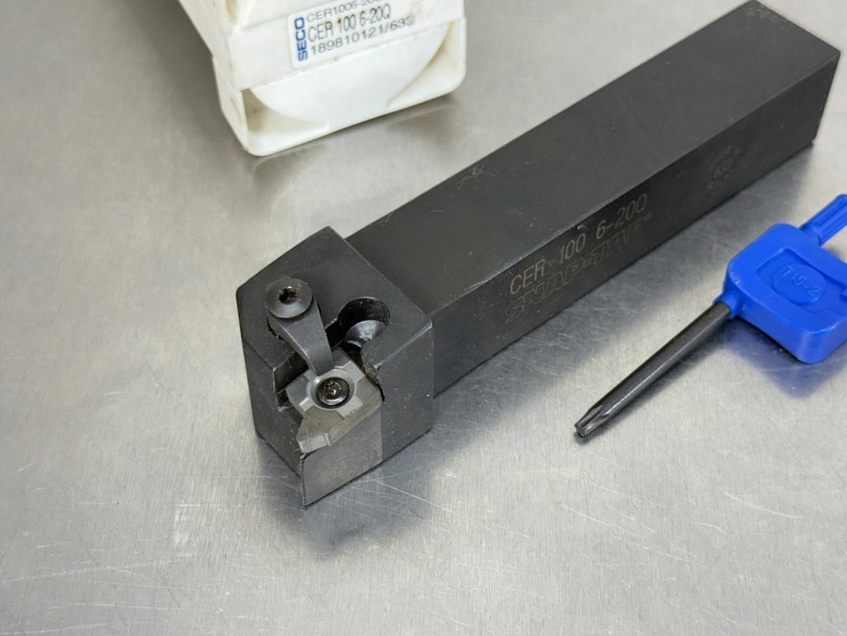 Seco CER1006-20Q Indexable Lathe Tool Holder 1" Snap Tap Threading