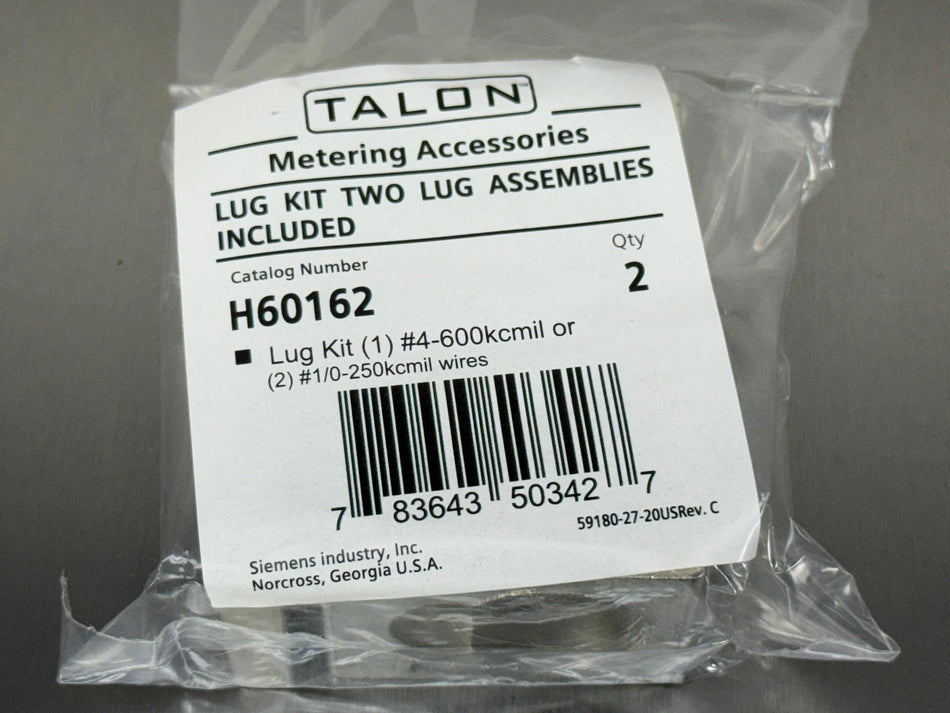 Siemens Talon H60162 Lug Kit (1) #4-600 or (2) #1/0-250 (Pack of 2)