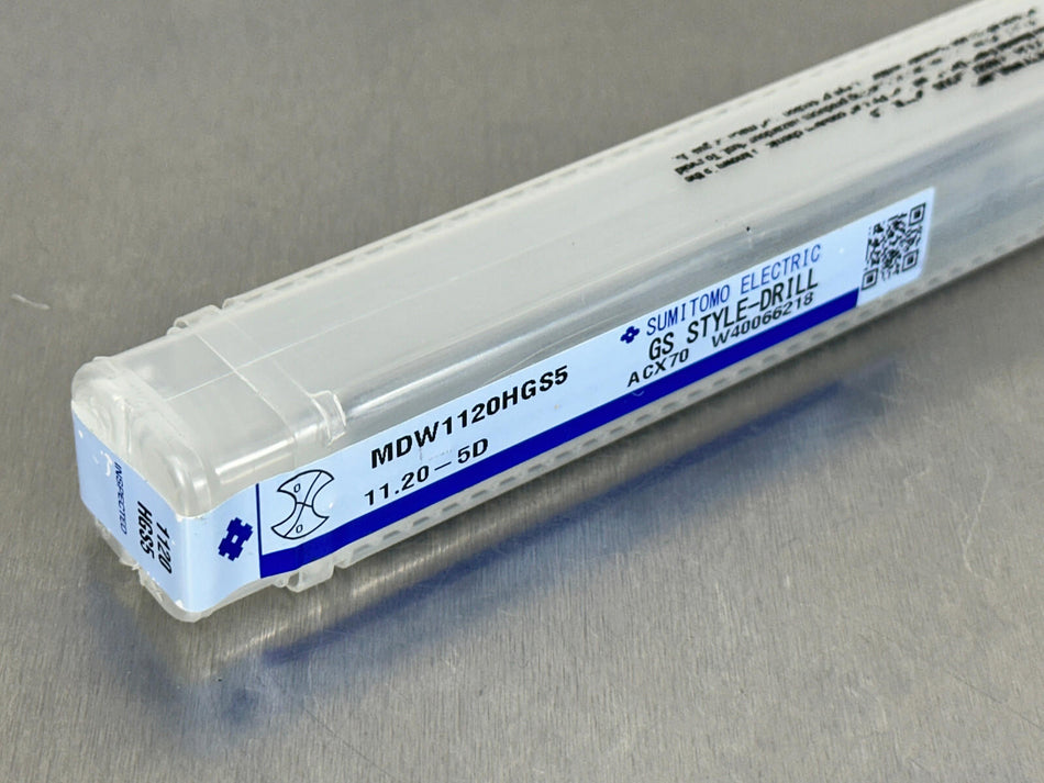 Sumitomo 11.2mm Carbide Drill 5xD Through Coolant MDW1120HGS5, 5VHY224