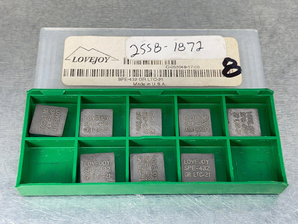 Loveyjoy SPE-432 LTC-21 Carbide Inserts 2558-1872 (Pack of 8)