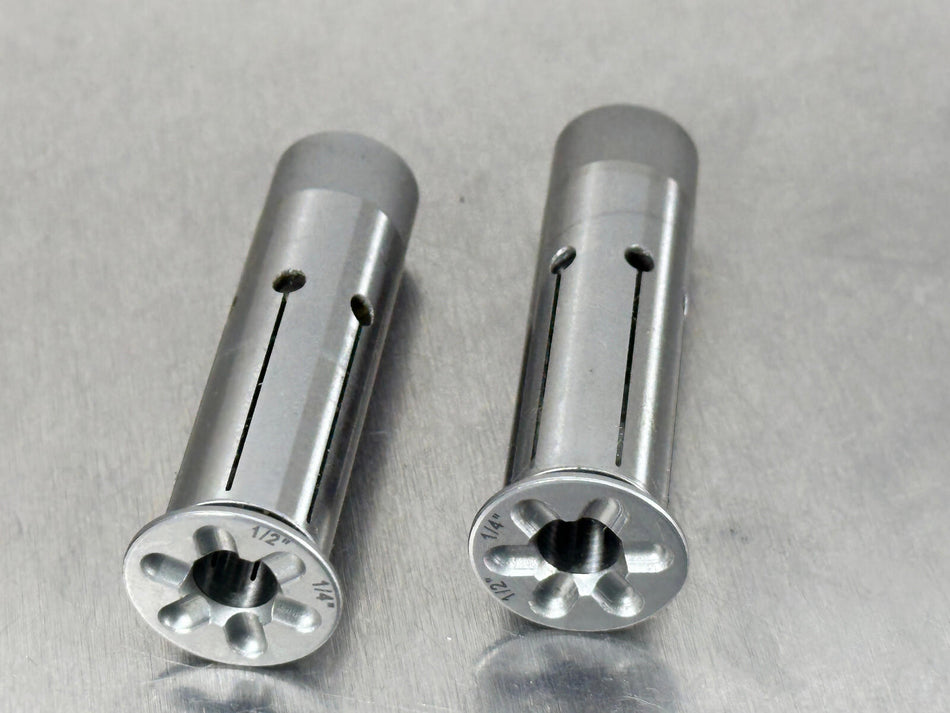 (2) Schunk 1/2" OD x 1 4 ID Intermediate Sleeve Chuck Collet GZB-S 224378