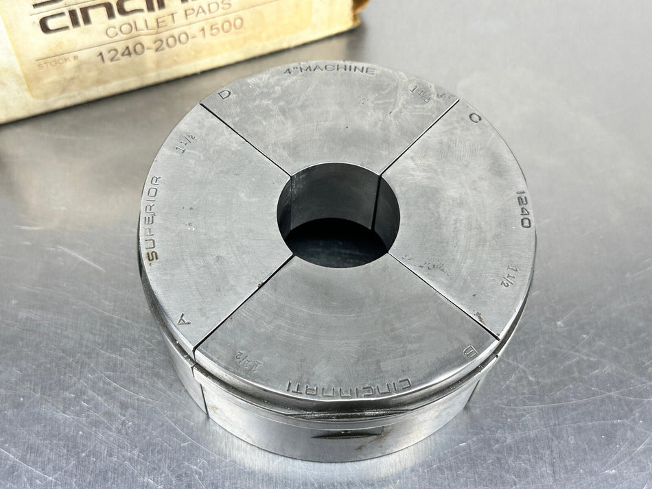 Superior Cincinnati S40 1-1/2" Collet Pad Round Smooth 1240-200-1500