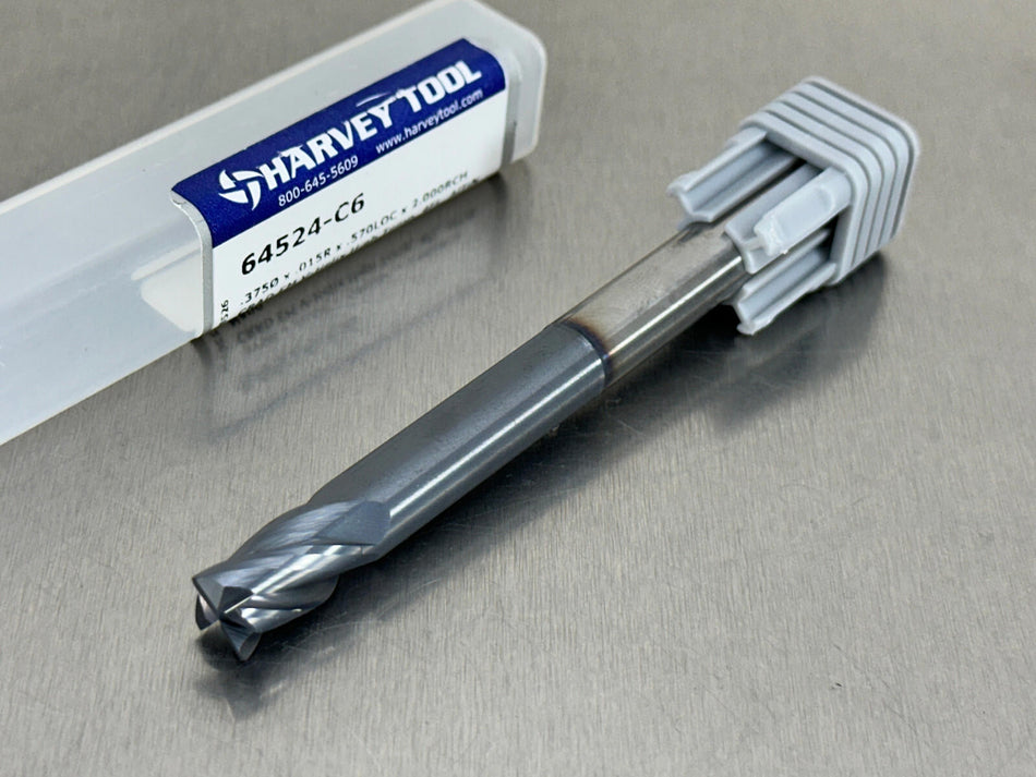 Harvey 3/16" Carbide End Mill Variable Helix .03" CR 3" OAL 795812-C6