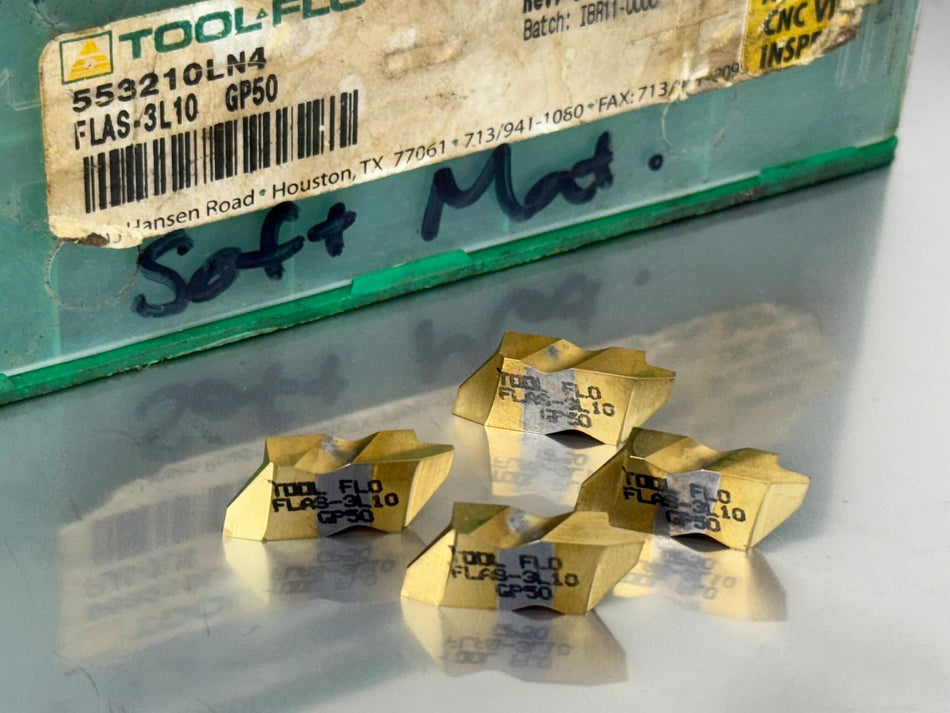 Tool-Flo FLAS-3L10 GP50 Carbide Insert Threading (Pack of 4)