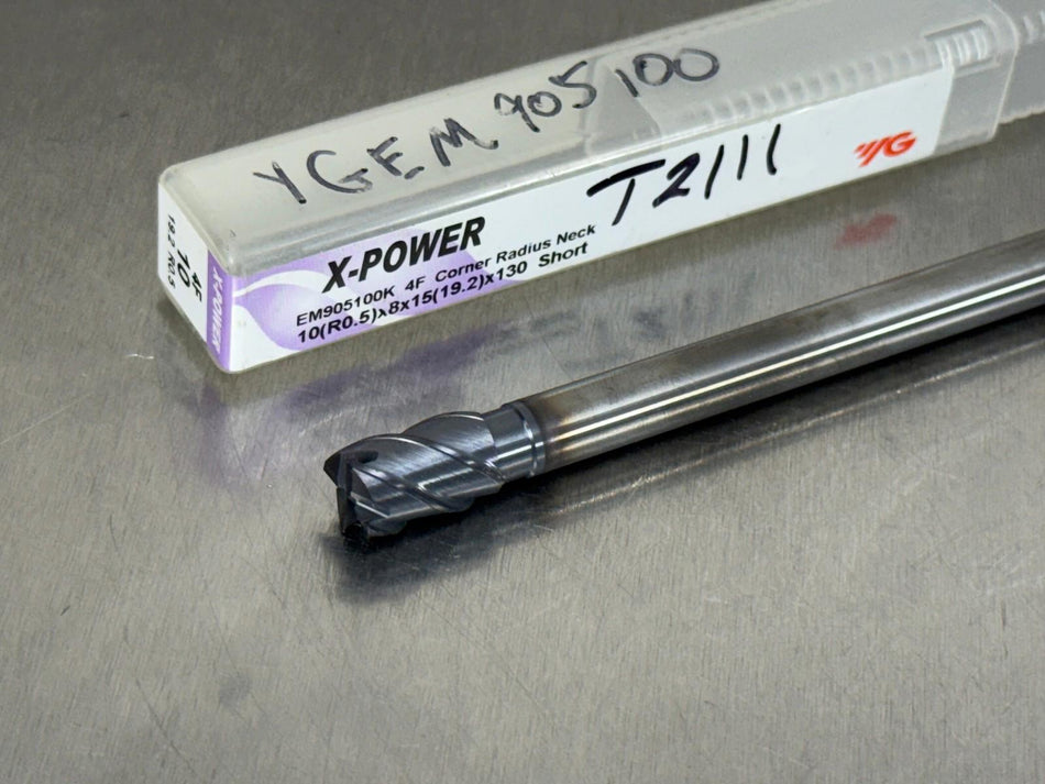 YG1 10mm Carbide End Mill Stub Flute .5mm CR X-Power EM905100