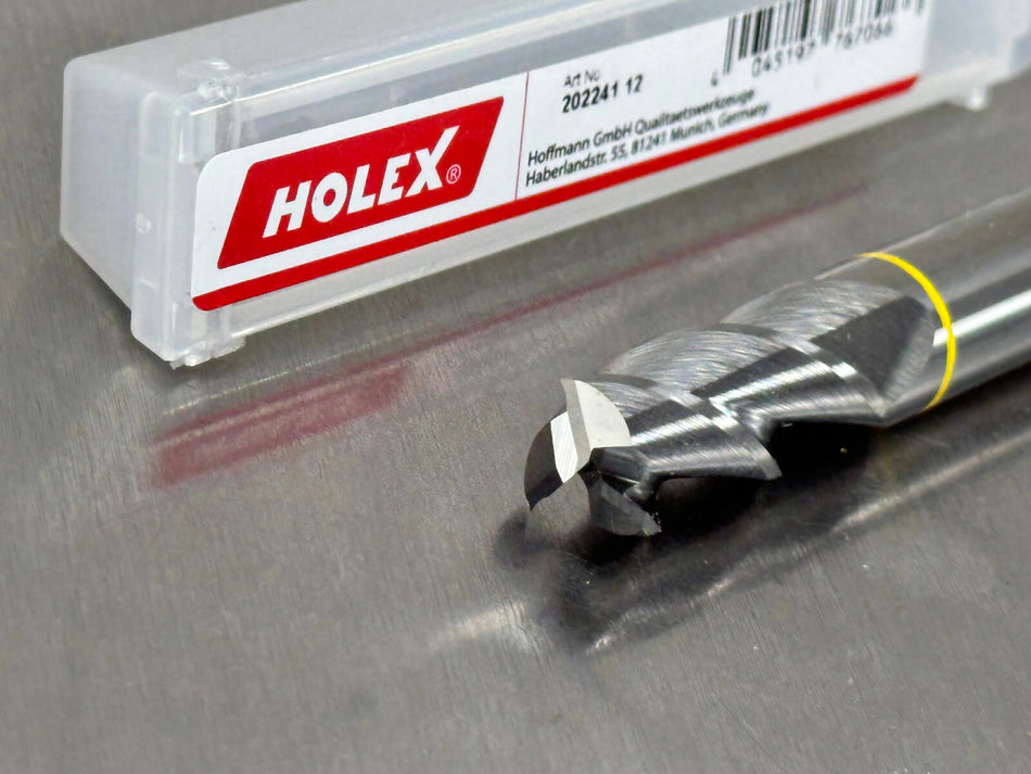 Holex 12mm Carbide End Mill 3 Flute for Aluminum 202241 12