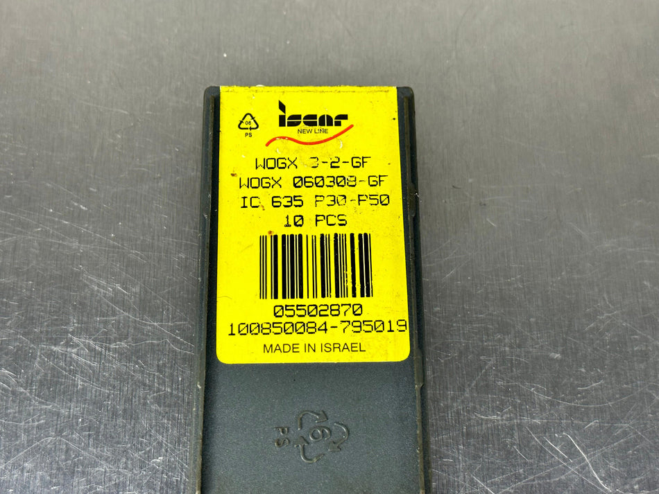 Iscar WOGX 060308-GF IC635 Carbide Insert 3-2-GF (Pack of 10)