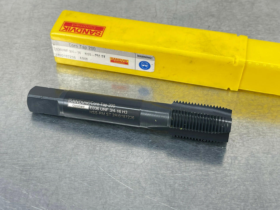 Sandvik 3/4-16 H3 Tap CoroTap 200 E036 UNF HSS-PM 4-Flute