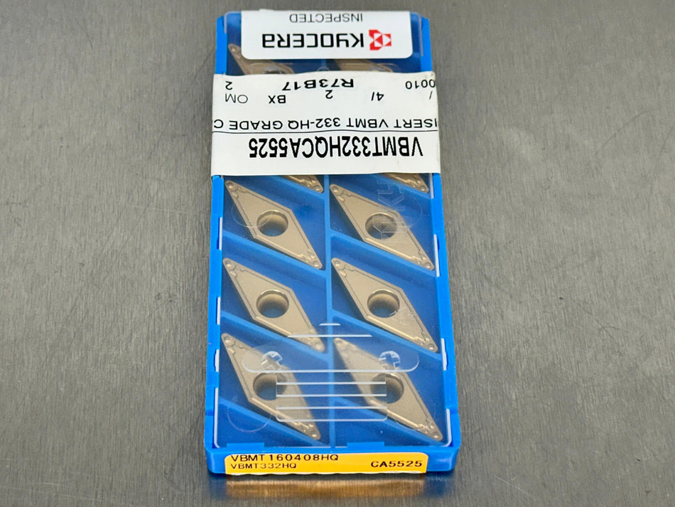 Kyocera VMBT332HQ CA5525 Carbide Insert VBMT 160408HQ (Pack of 10)