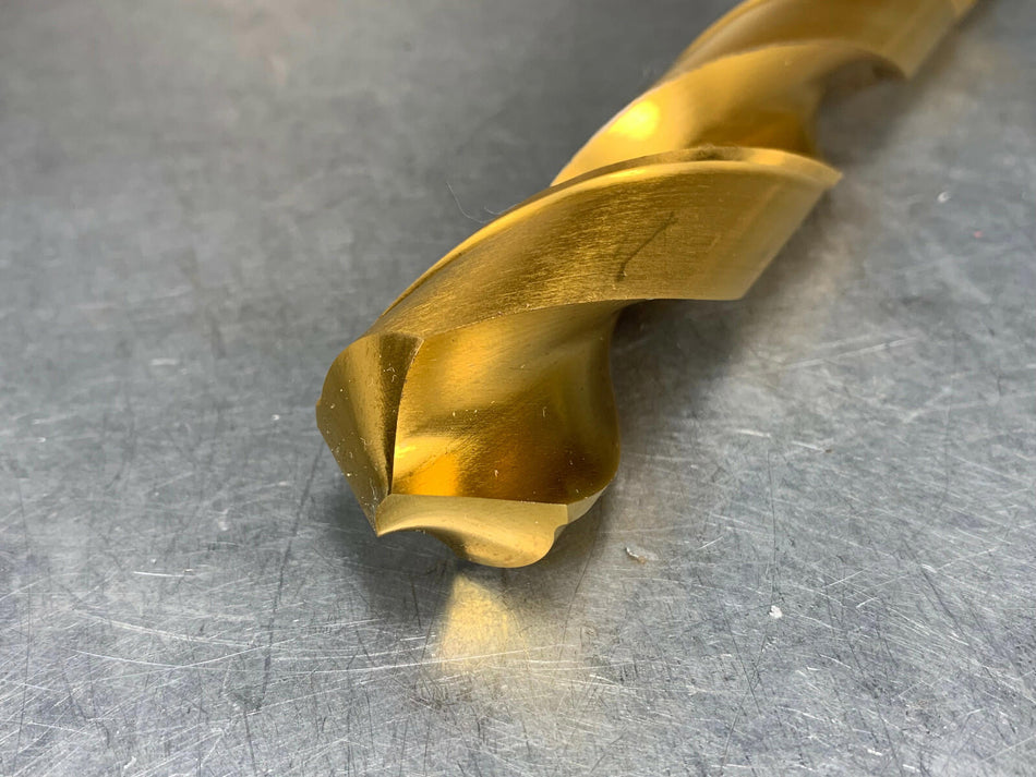 Cleveland 26mm HSS Round Shank Drill, TiN Coated, 9" OAL