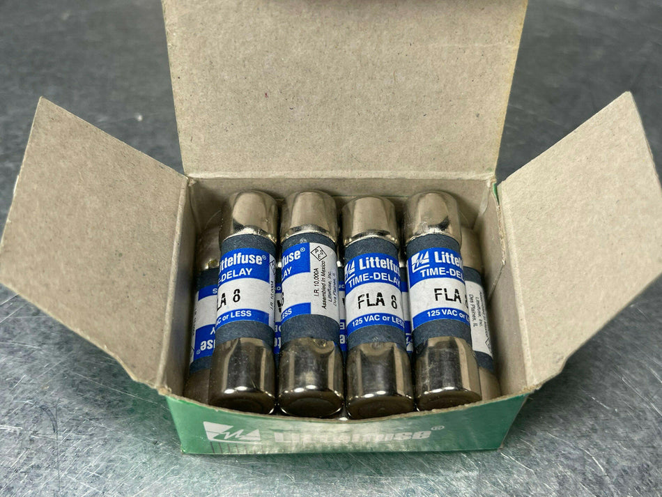 (Box of 9) Littlefuse FLA 8 Fuse 8A 125V Time Delay