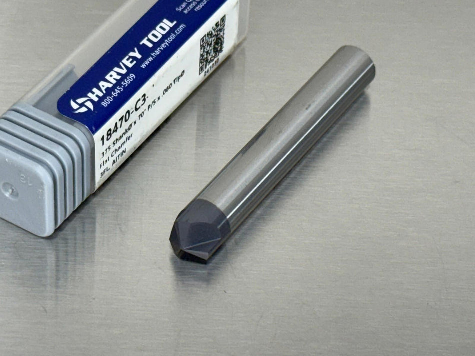 Harvey 70° Carbide Chamfer Cutter Mill 3/8" Shank 18470-C3