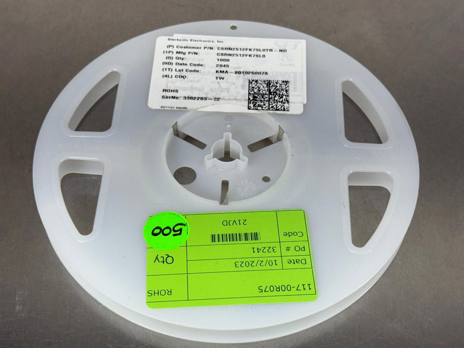 Stackpole CSRN2512FK75L0 Chip Resistor Surface Mount (Qty 500)