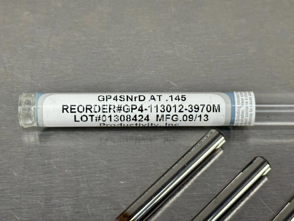 Tungsten Tool .145" Carbide End Mill 4 Flute 3/16" Shank (Pack of 5)