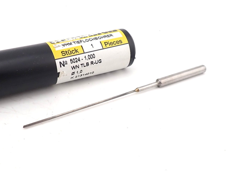 Guhring 1mm Solid Carbide Gun Drill 45xD Coolant Through 5024 EB 100