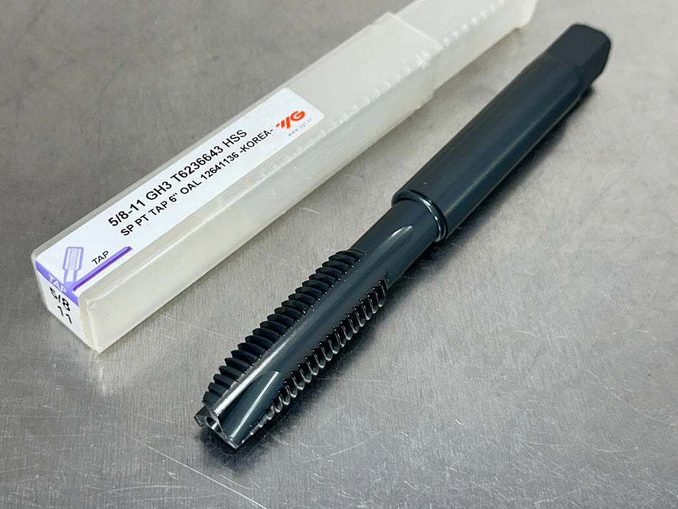 YG1 5/8-11 Extension Tap Spiral Point H3 6" OAL, 2 Flute T6236643