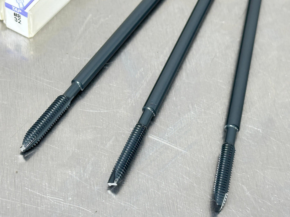 (3) YG1 #8-32 Extension Tap Spiral Point H3 6" OAL, 8-32 2 Flute T6236283