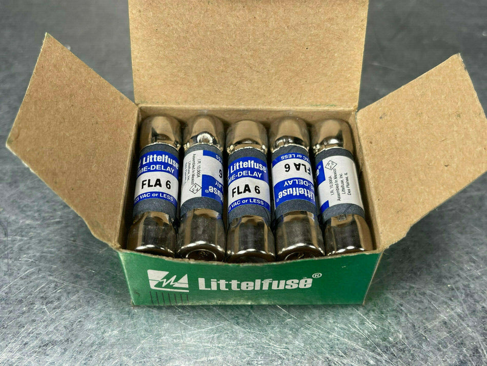 (Box of 10) Littlefuse FLA 6 Fuse 6A 125V Time Delay