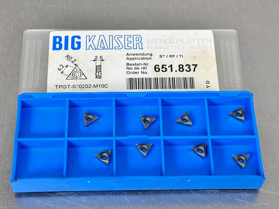 Kaiser 651.837 Carbide Insert Boring TPGT 070202 M10C (Pack of 8)